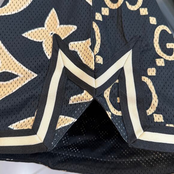 •NWT• SECRET CLUB OVERSIZED MONOGRAM
MESH SHORTS Large Gold/Brown • NEW - Picture 11 of 15